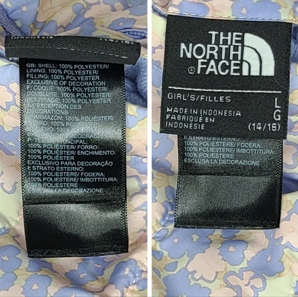 The North Face Reversible Mossbud Swirl Wildflower Jacket NF0A4TJ5 Girls Large